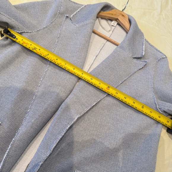 Topshop Boyfriend Blazer with Raw Hem in Blueish Grey - Size 8, Soft & Chic Look - Picture 6 of 10